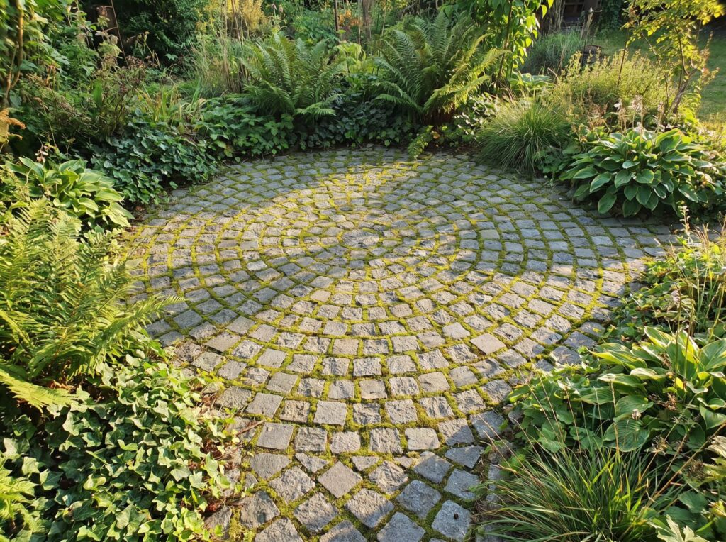 Natursteinpflästerung für Gartensitzplatz von CW gardenart